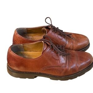 Polo Ralph Lauren Leather Oxford Dress Shoes Brown Lace Up Casual Mens Size 9.5D